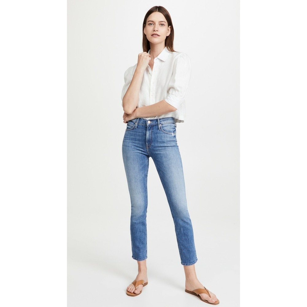 MOTHER Mid Rise Dazzler Ankle Cut & Paste Straight Leg Jeans Size 25 $228 - Picture 5 of 9